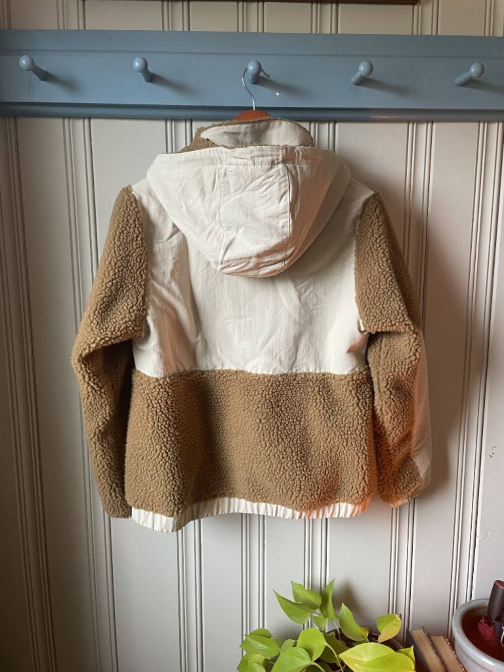 Patagonia Re-Tool Snap-T Fleece Pullover Women’s Small Tan Cream Sherpa Hooded - Picture 2 of 3